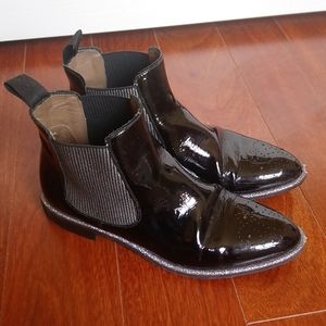 Black and Silver Chelsea Boots